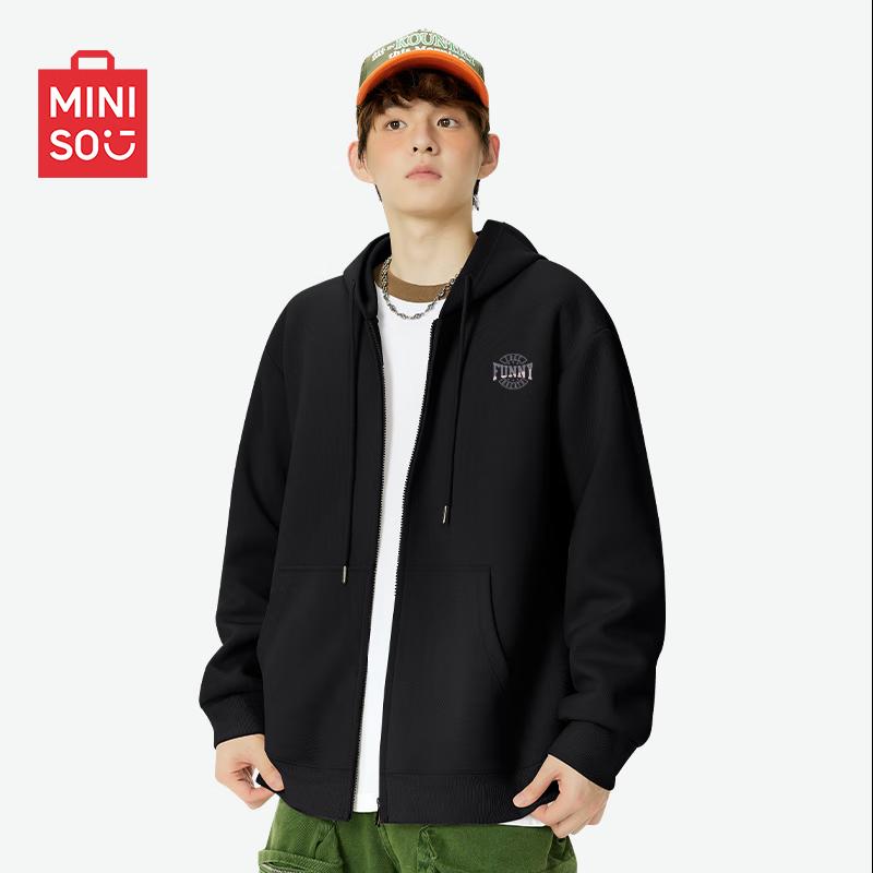 

MINISO Men s American High Street Casual Hooded Cardigan XL