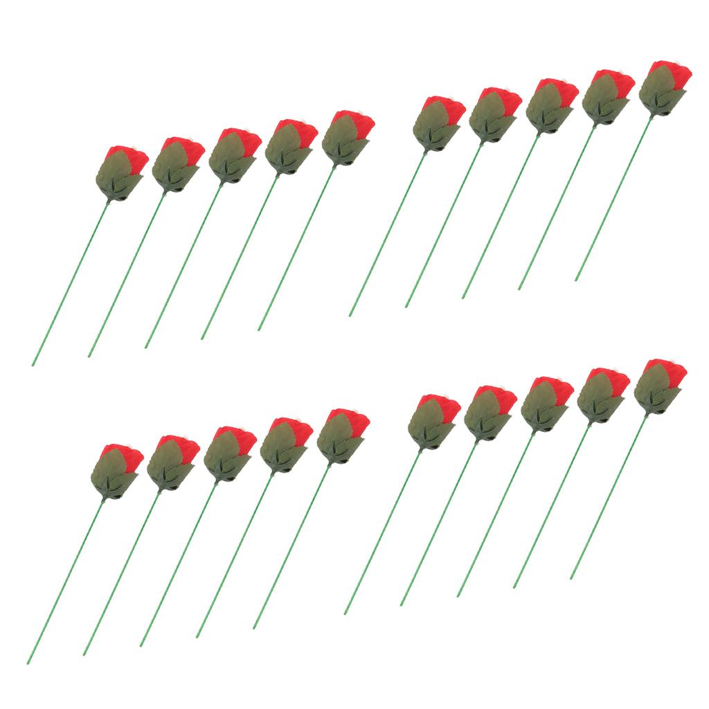 20 Adet Alev Çıkan Gül Zarif Çiçek Gül Hileleri Oyuncaklar Profesyonel Sihirbaz Aksesuarları için