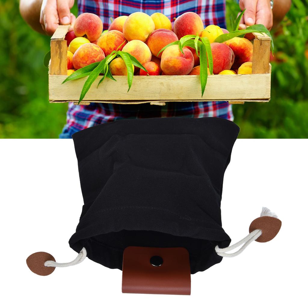 Foraging Pouch PU Leather   Fruit Picking Storage Bag Waist Hanging Tool Bag for Outdoor Camping