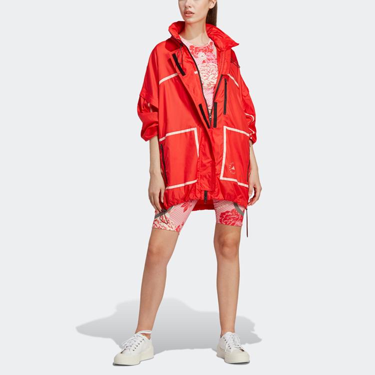 Adidas X Stella McCartney Kragen Lockere Jacke Damen Oberbekleidung Leuchtendrot IA0018