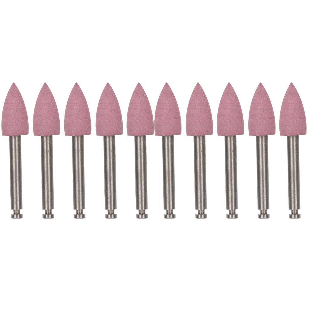 10 pezzi Frese per lucidatura dentale Bassa velocità Lucidatore per molatura dentale Set di punte da trapano Rosa 410