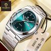 Binbang BINBOND Men's Quartz Watch with Stainless Steel Buckle, Double Calendar, Business Casual Style.