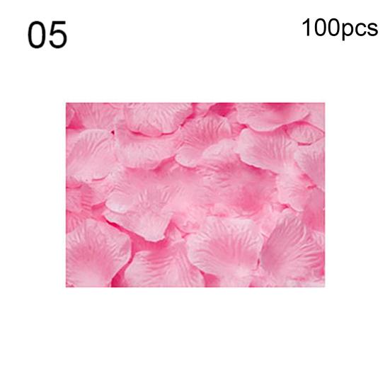 100Pcs Fake Flowers Romantic Colorful Fabric Artificial Rose Flower Petals for Wedding