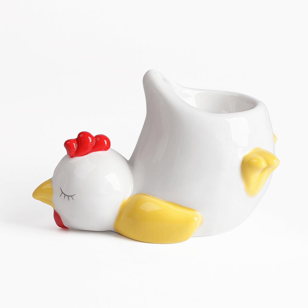 Ceramic Cartoon Eggs Holder Chicken Shape Eggs Base Creative Chicken Eggs Cup  Breakfast