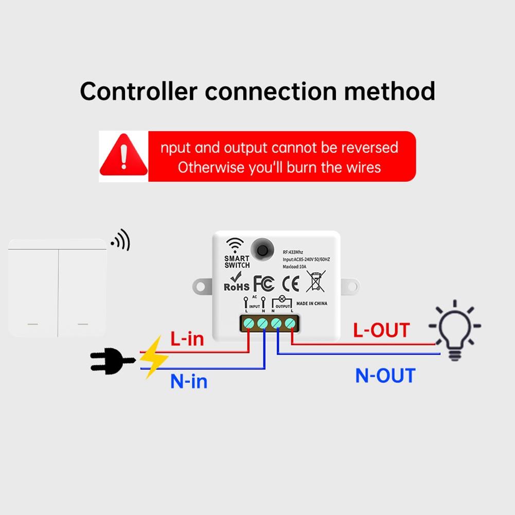 A74E-2PCS Wireless Light Wall Switch RF 433Mhz Relay Receiver With 2X 2Gang Panel Switch LED Remote Control For LED Lamp