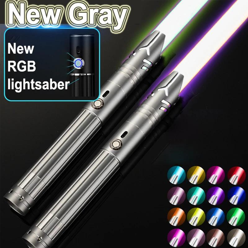 Metal Lightsaber Laser Sword Toys RGB Light Saber 15Color Change Kids Soundfonts Force FX FOC Blaster Toys Jedi Laser Sword Gift