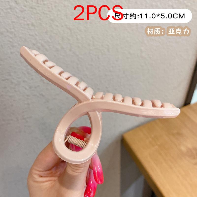 2 ΤΕΜ Premium Σετ Κεφαλών Νέο Γυναικείο Κλιπ Κλιπ Νύχι Μόδας Καφέ Μαύρο Ακρυλικό Μεγάλες Φουρκέτες Claw For Lady Clip Barrette Αξεσουάρ μαλλιών