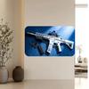 Tactical AR Rifle Tin Sign Metal Wall Art Silver for Gun Man Cave Bar Garage