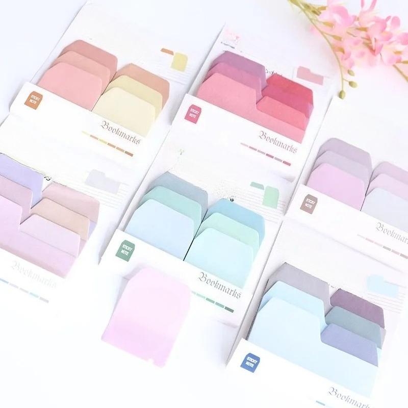 60 Sheets Per Book Solid Color Sticky Notes Information Notebook Notes Stationery Memo Bookmark Notebook School Supplies