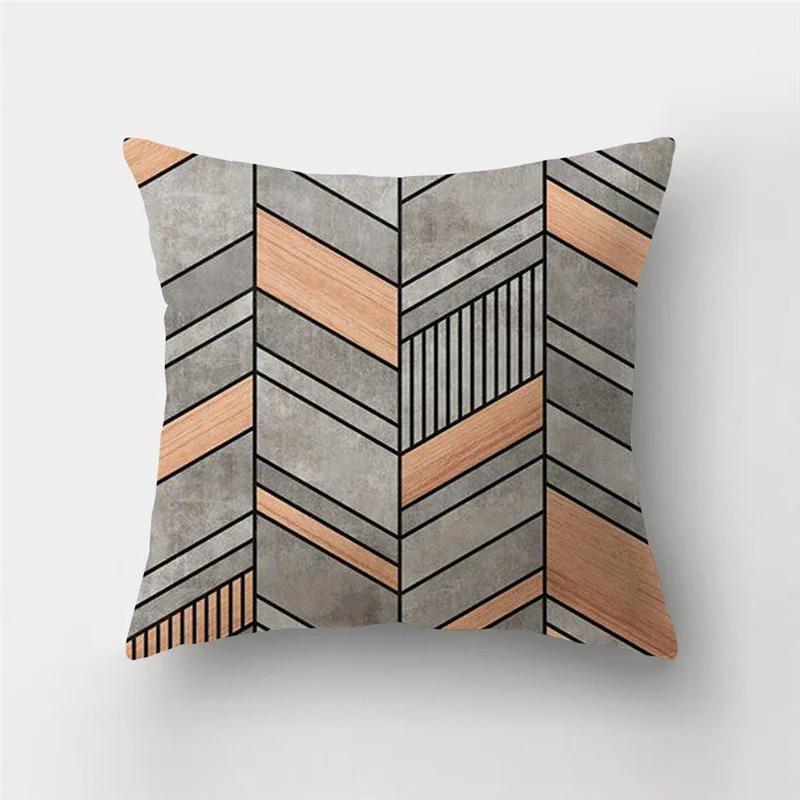 45x45cm Wooden Background Square Line Pattern Cushion Cover Home Living Room Sofa Bedroom Home Decoration Car Cushion Cover