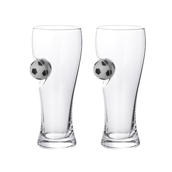 2Pcs Soccer Gradient Beer Glass Large Capacity Sports Themed Pint 2pcs A