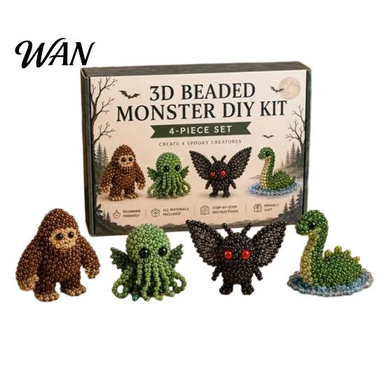 Beadwork Kit For Beginners 3D Beaded Animal Kit, DIY Beading Embroidery for Beginners, Sparkling Bead Handmade Highland Cow/Butterfly/Owl Craft