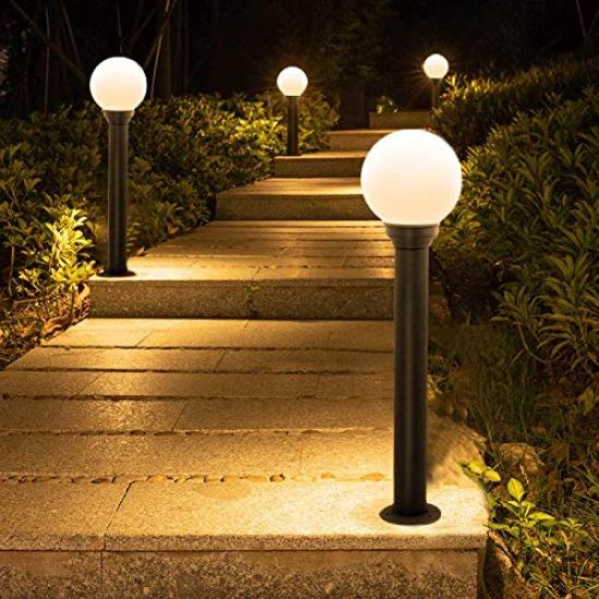 

GWSOLAR Solar Ball Aluminum Pole Light [80cm Height 20cm Ball Diameter 30lm Brightness] Creates a voluminous light This clever Solar Insight