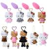 Soft And Cuddly Long Legged Kt Plush Cat Keychain Adorable Cartoon Animal Gift