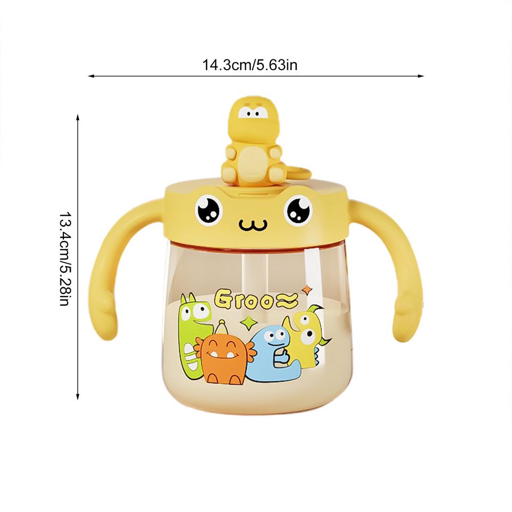 

Toddler Water Cup Dinosaur Student Drinking Cup With Handle And Scale 10 Oz Cartoon Water Bottle For Student Leakproof Milk Cup