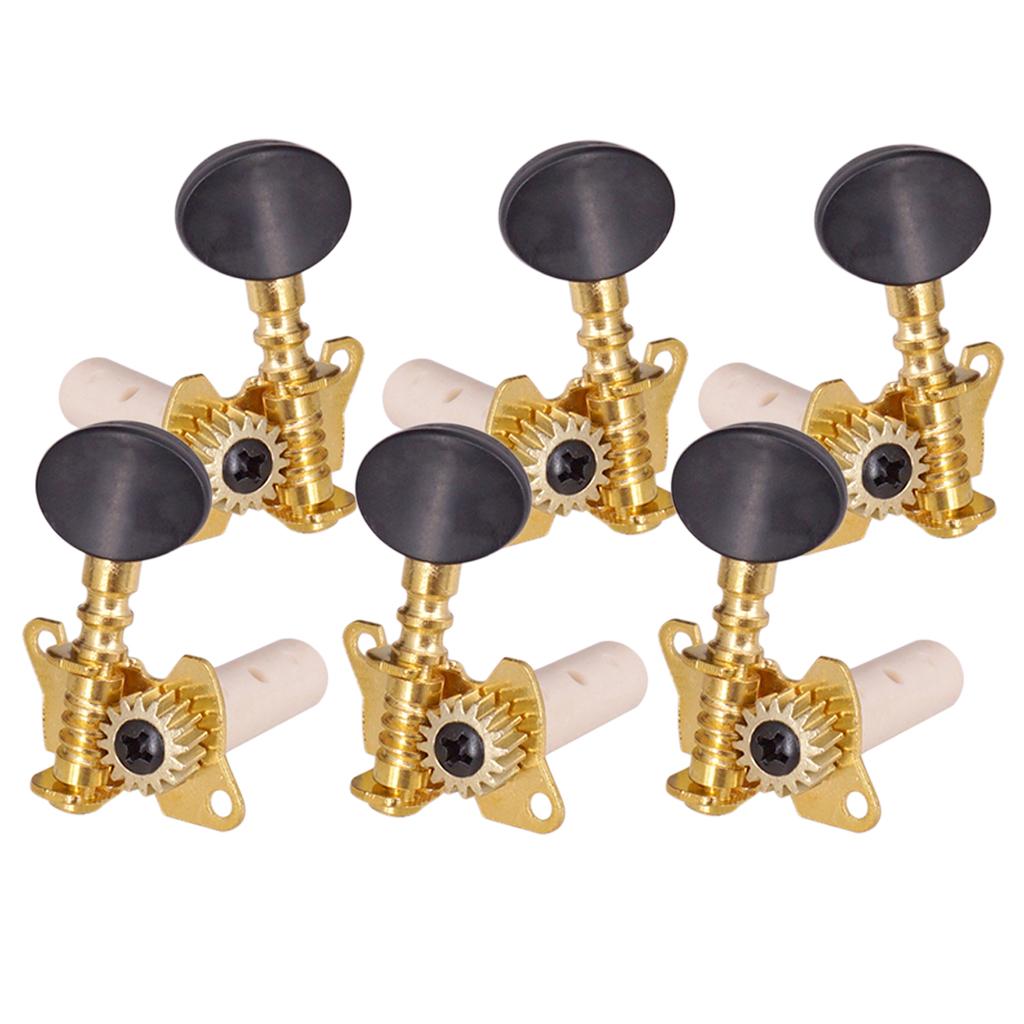 Zinc Alloy 3R3L Tuning Pegs Machine Heads for Acoustic Classical Folk Guitar золотистый