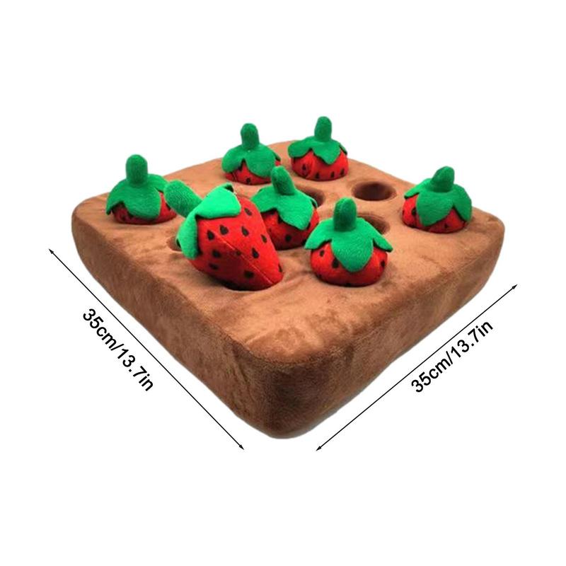 Erdbeer-Stofftier-Hundespielzeug Verstecken Hundestofftier Erdbeerenspielzeug Matten 12 Erdbeeren Quietschende Erdbeeren Bauernhof-Hundespielzeug Erdbeere