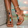 Gladiatore estivo scava fuori sandali a fascia stretta moda donna sexy open toe cinturino alla caviglia club spogliarellista scarpe con tacco