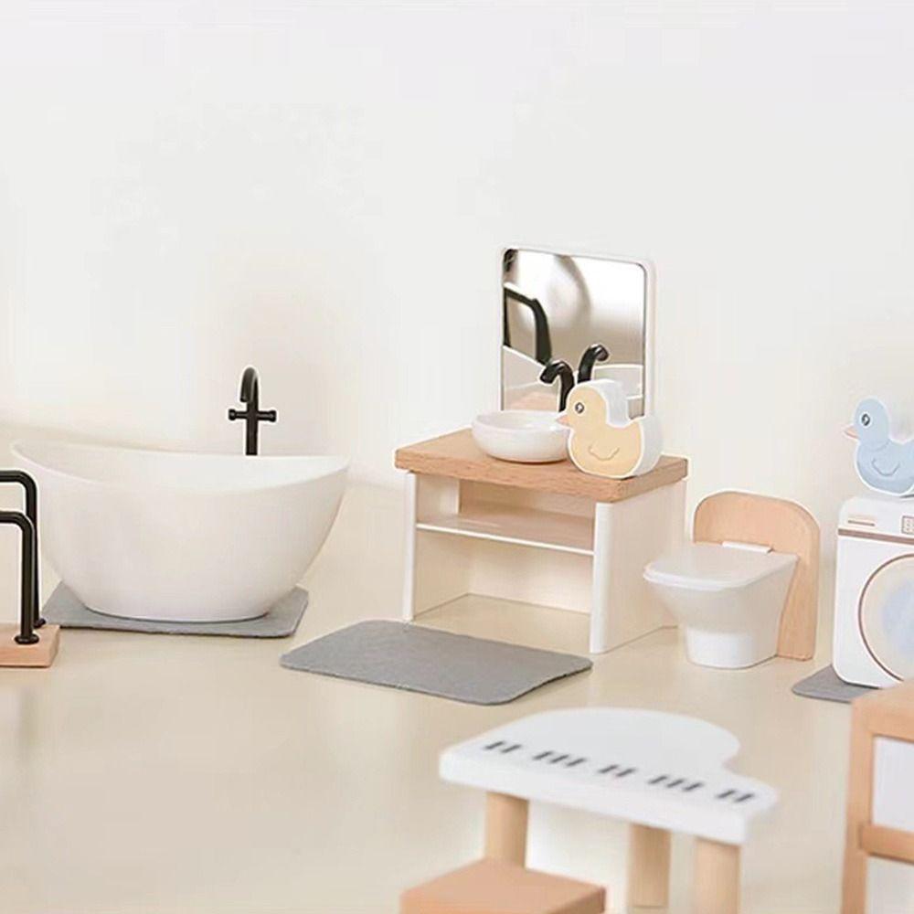 

Wooden Dollhouse Mini Furniture Decoration Set DIY Dollhouse Accessories