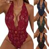 Body One Piece Sexy Deep V Backless Haft Koronkowa bielizna nocna dla żony