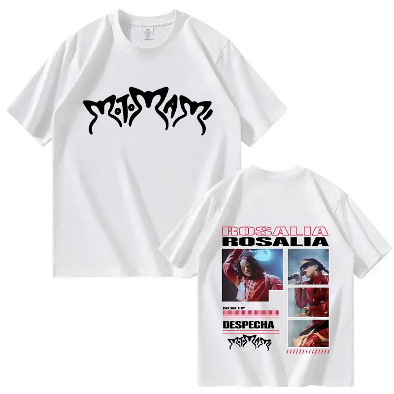 Singer Rosalia Motomamis Unisexs and Womens Aesthetic Clothing for Harajuku 2026 Summer Pure Cotton 100 Printed Tshirt