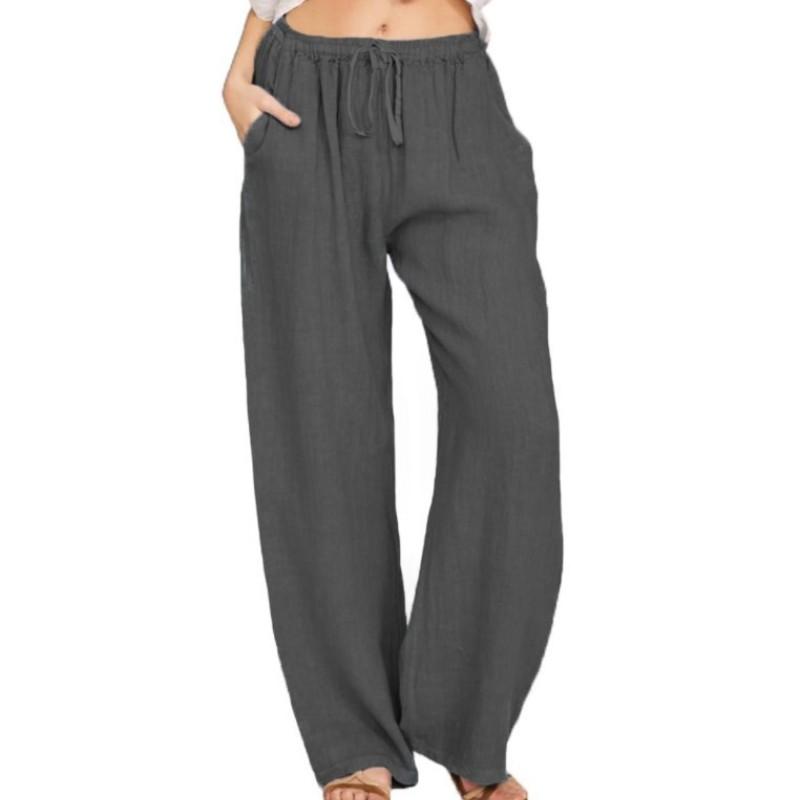 Pantaloni casual confortabili de vară pentru femei, pantaloni largi drapați