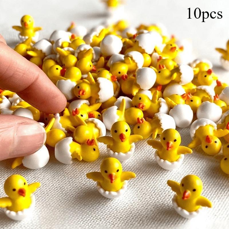 

10pcs Resin Miniature Chick Figurines Versatile Indoor Outdoor Handcrafted Garden Animal Decor Garden Bonsai Ornament Decoration