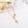 1 Pièce de Collier Croix Nombre Chanceux 8, Collier Court Simple et de Niche, Bijou Polyvalent Pour le Quotidien Décontracté