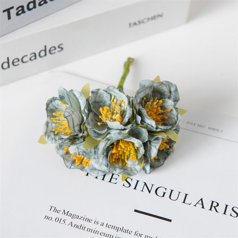 Peony Silk Flowers Simulation Small Tea Flowers Fake Flowers DIY Flower Ball Handmade Wreath Decoration Small Bouquets Shooting Props Fake Flowers
