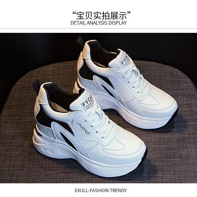 Inner Height-increasing Women's Shoes, Thick-soled Little White Shoes for Women 2025 Autumn New Models, Thin 8cm Small Breathable Sneakers for Women