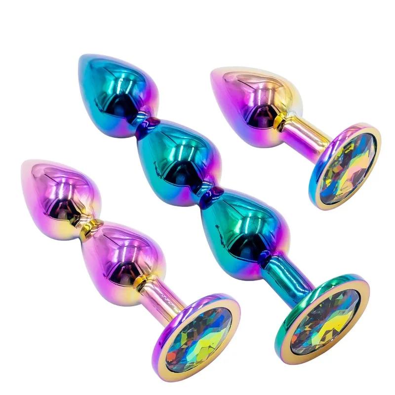 1pcs Metal Anal Plug  Gem Base Butt Plug Anal Massage Dilatancy Toys Adult Masturbation Sexual Wellness G-point Massage