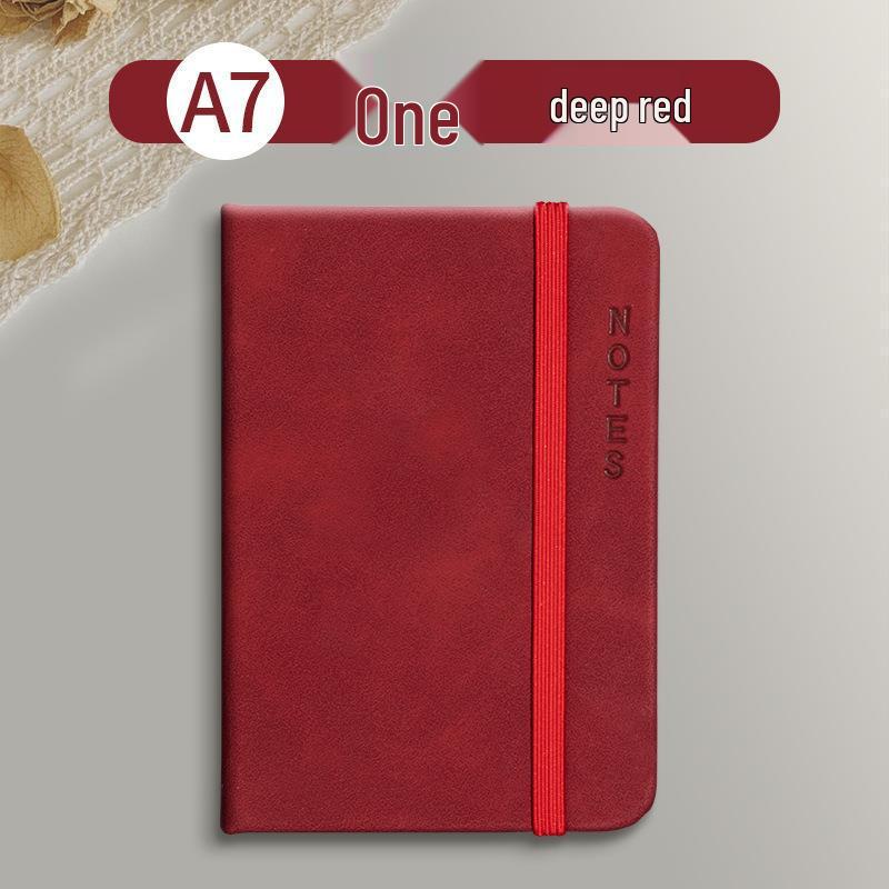 Sijin A7 Leather Hardbound Notebook with Elastic Band - Portable Pocket Planner for On-the-Go Note-Taking
