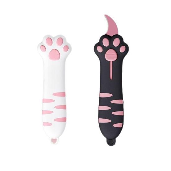 Cute Cat Paw Safety Knife Portable Letter Box Cutter Retractable for Carton Opener
