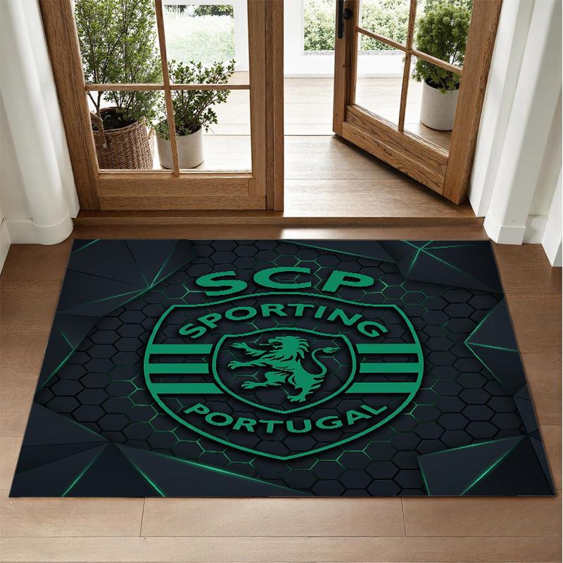 Sporting CP FC Design Crystal Velvet Rug Soft Decorative Mat for Bedroom Entrance