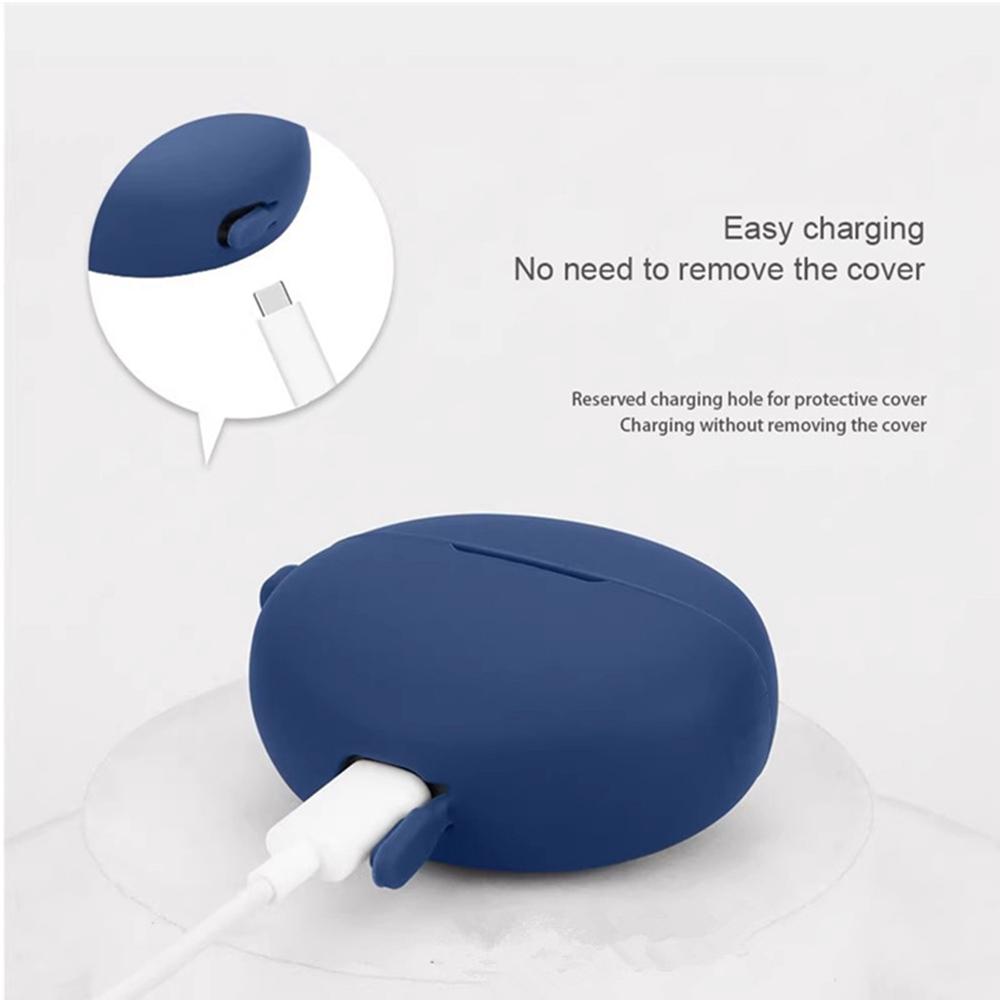 For Oppo Enco X3 Charging Case Cover Bluetooth-compatible Earbuds Soft Silicone Cover with Anti Lost Buckle