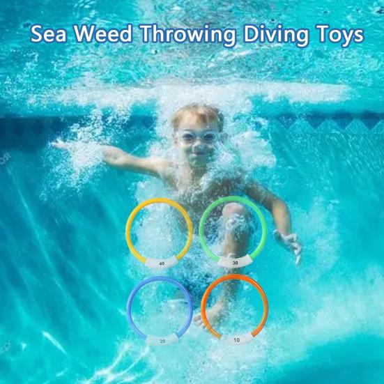 4Pcs Diving Toys Cartoon Safe Attractive Novelty Versatile Parent-child Interaction Multicolor Sea Weed Throwing Diving Toys Summer Toys