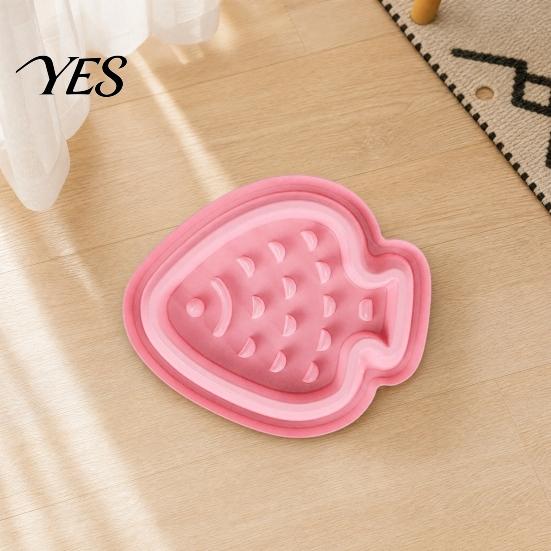 Slow Feeding Dog Plate Feeder Bowl, Cute Fish Shape, Spill-Free Pet Bowl Raised Edge with Spill Catcher, Non-slip Food for Cats Dogs Eat