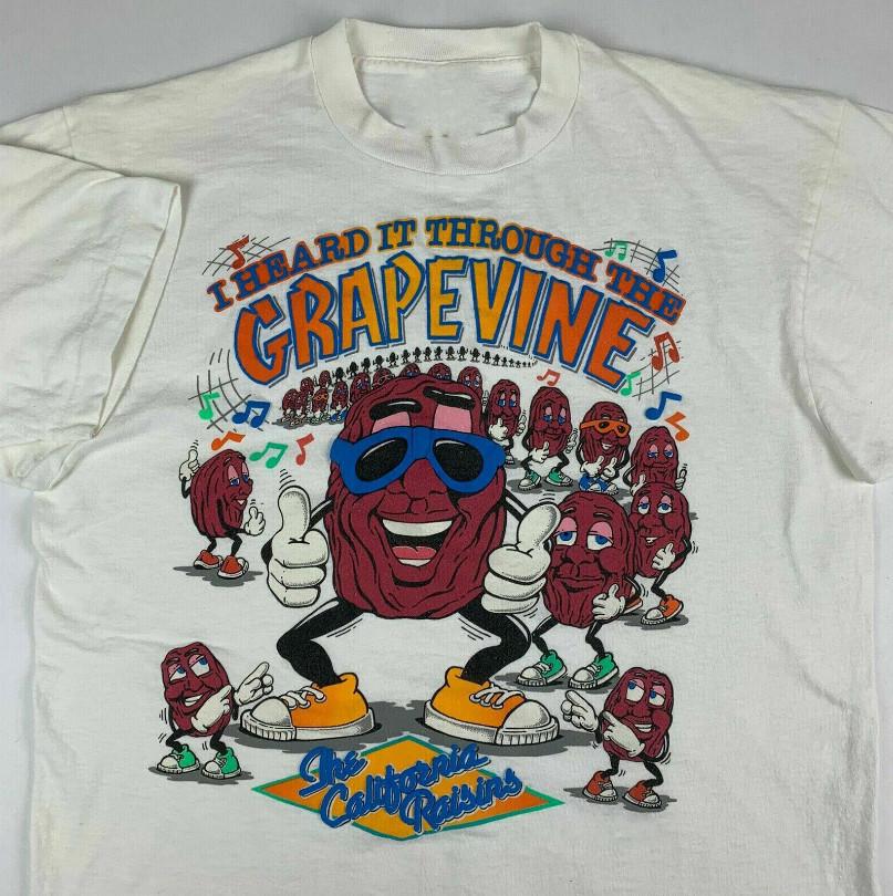 Новая Мужская Хлопковая Белая Футболка The California Raisins Grapevine, новая Унисекс Футболка S