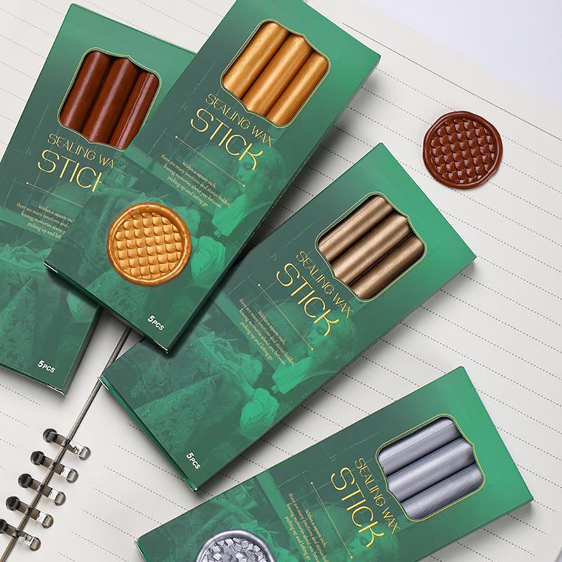 5PCS/Pack Boxed Wax Seal Sticks, Fire Paint Wax Stick Multi-color for You To Choose, Can Be Used with Glue Gun