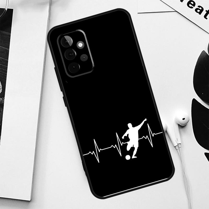 

Soccer Heartbeat For Samsung Galaxy A34 A54 A14 A55 A35 A15 A53 A33 A13 A05 A06 A16 A22 A32 A52 Phone Case Samsung A42 5G