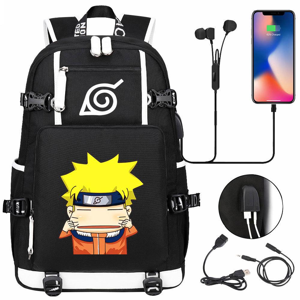 

New Naruto USB large-capacity teen student schoolbag men s and women s leisure travel backpack 47CMX30CMX15CM
