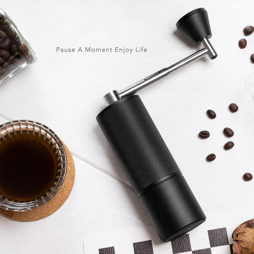 Manual Coffee Grinder Stainless Steel Conical Burr Capacity 25g Hand Coffee Bean Grinder Double Bearing Positioning
