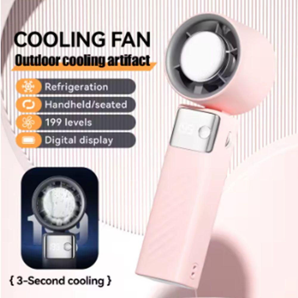 199 Wind Speeds Handheld Fan USB  Rechargeable Small Table Fan Mini Folding Fan  Cooling Fan