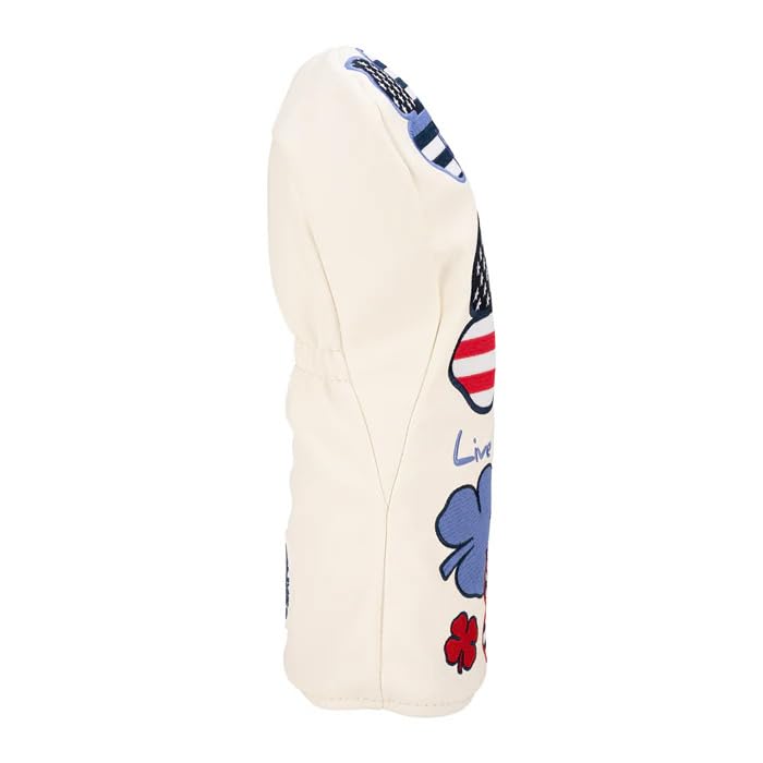 Black Clover Golf Headcover for Drivers, Flag Day Driver Cover, White/Navy/Red, BCJS5AF003DR