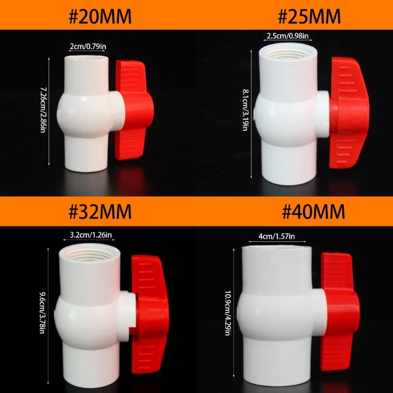 5 Pack Sturdy PVC Round Valves 2Inch T Handle Convenient Accessory for Home Water Systems and Industrial Daily Use