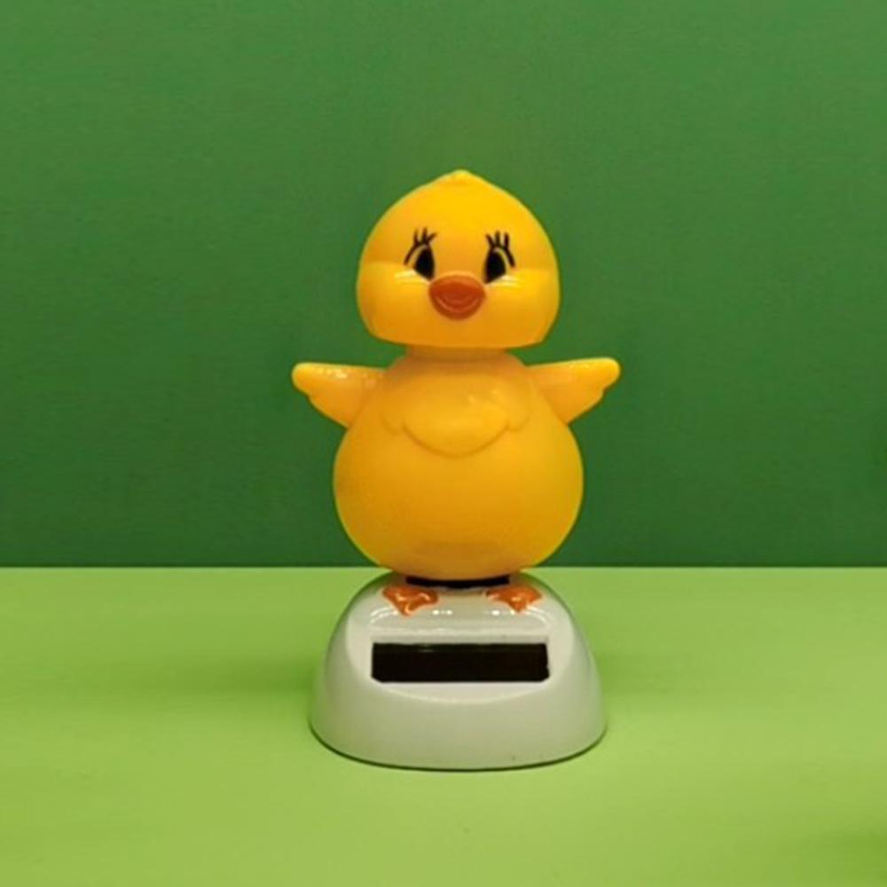 Pollo solare con testa oscillante, Decorazione per cruscotto auto, Animali dei cartoni animati, Accessori creativi per interni auto, Regalo