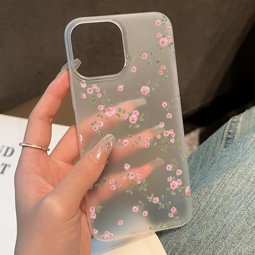 Soft TPU Matte Flower Phone Case for iPhone 13 Funda iPhone 11 14 15 Pro Max 14 Plus 12 Mini 13pro 13promax Transparent Covers