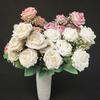 Realistic Rose Silk Bouquet 9 Stems Wedding Photography Props Decoration Home