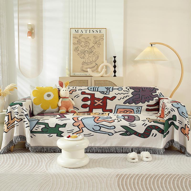 

Скандинавська мінімалістична накидка на диван для сидіння на 3-4 особи - Повна обгортка в стилі ковдри 90x90 cm