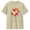 Unisex Hawaiian Summer Floral Hibiscus Plumeria Bouquet Comt Colors Adult Heavyweight T Shirt Clothes Short Sleeve Crewneck Tees